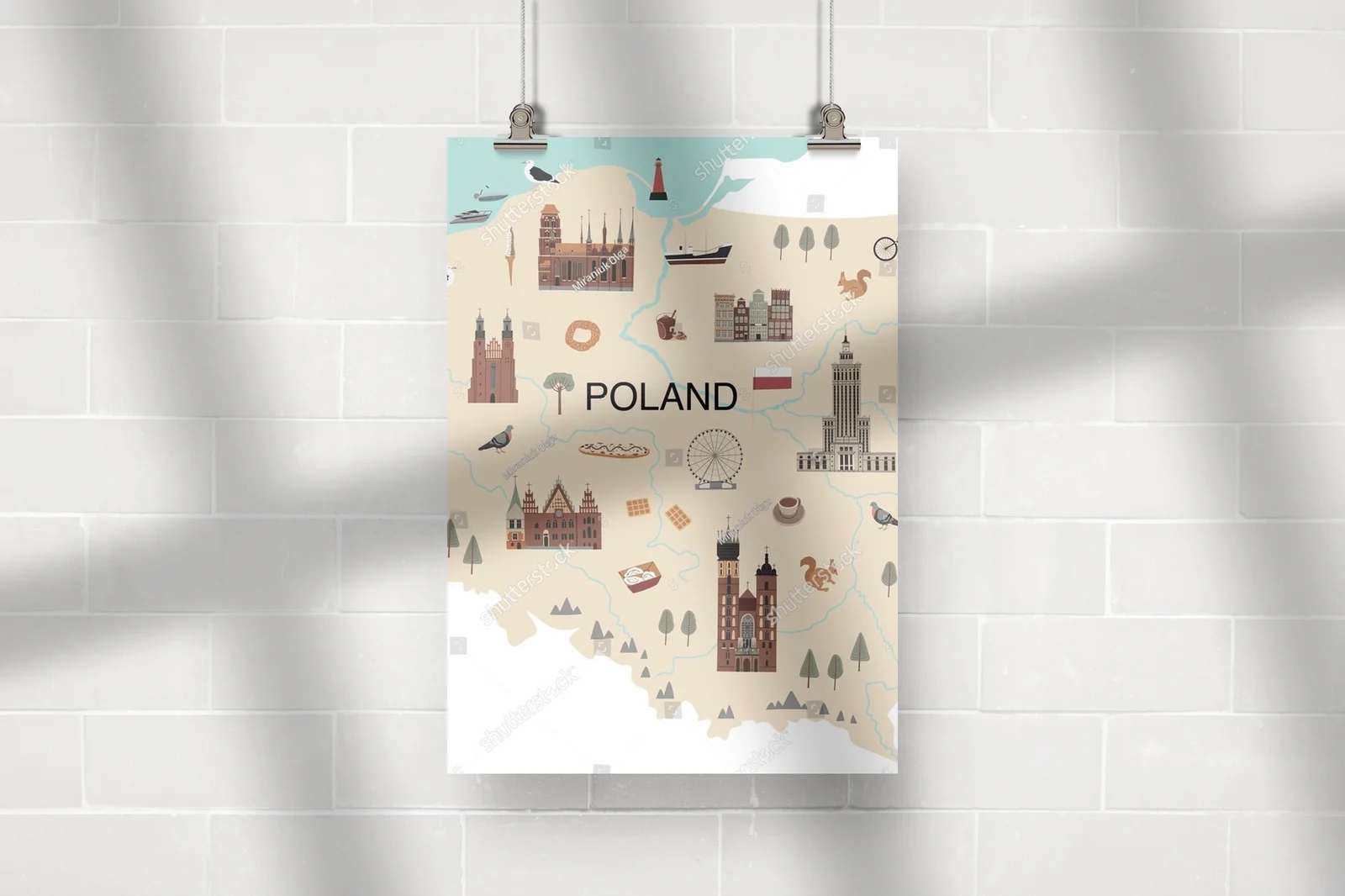 Ilustrowana mapa Polski pełna radości i kolorów