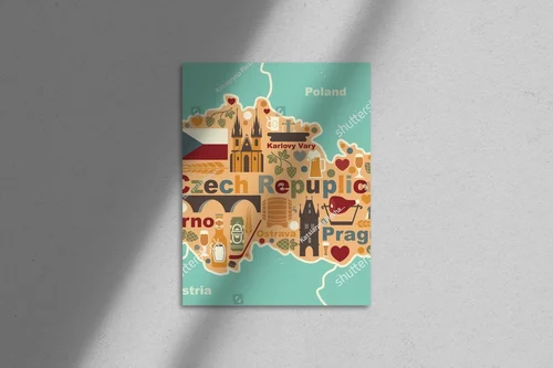 Czeska mapa pełna tradycyjnych symboli