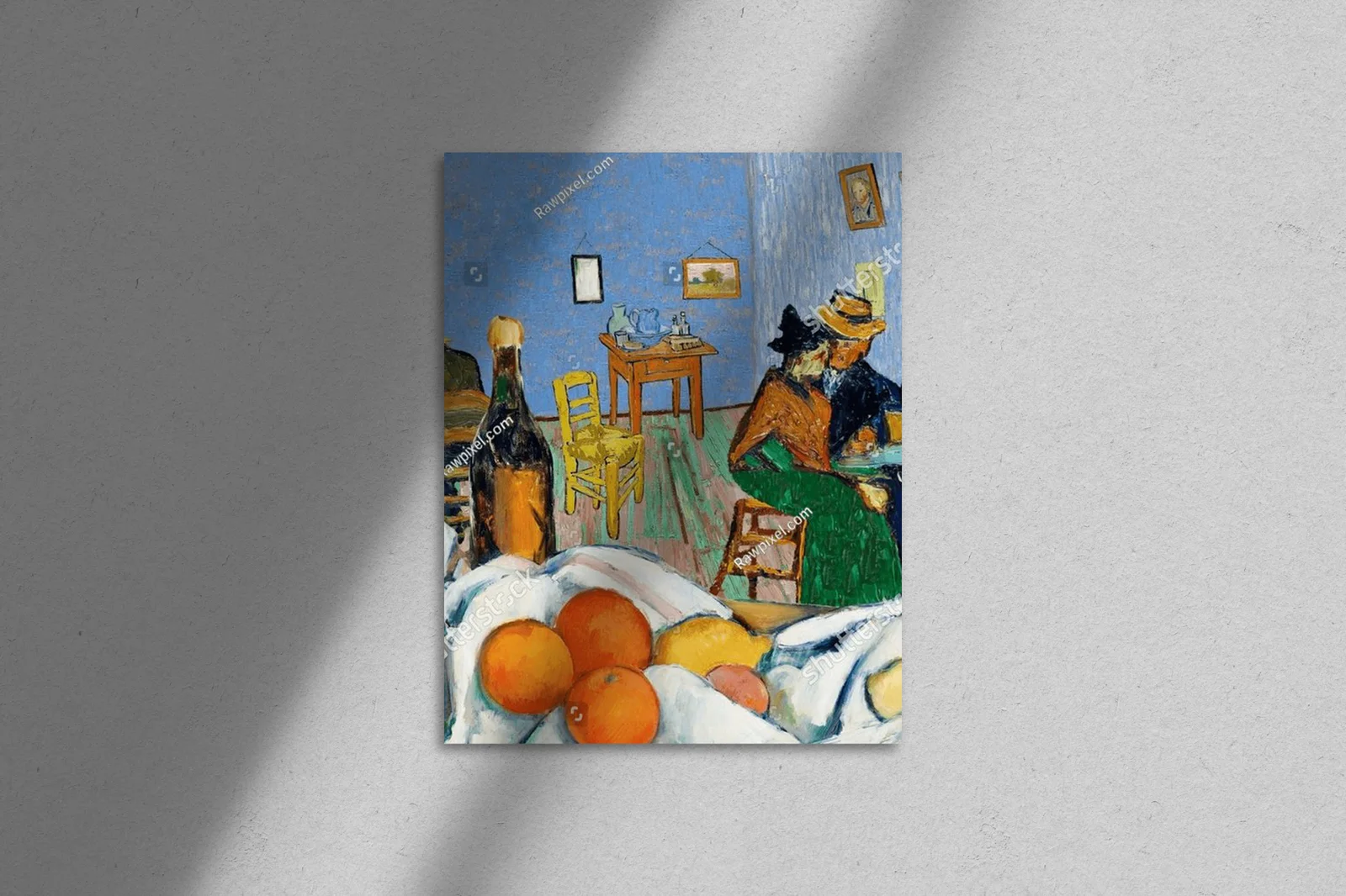 Vibrant scena kawiarniana w stylu Van Gogha