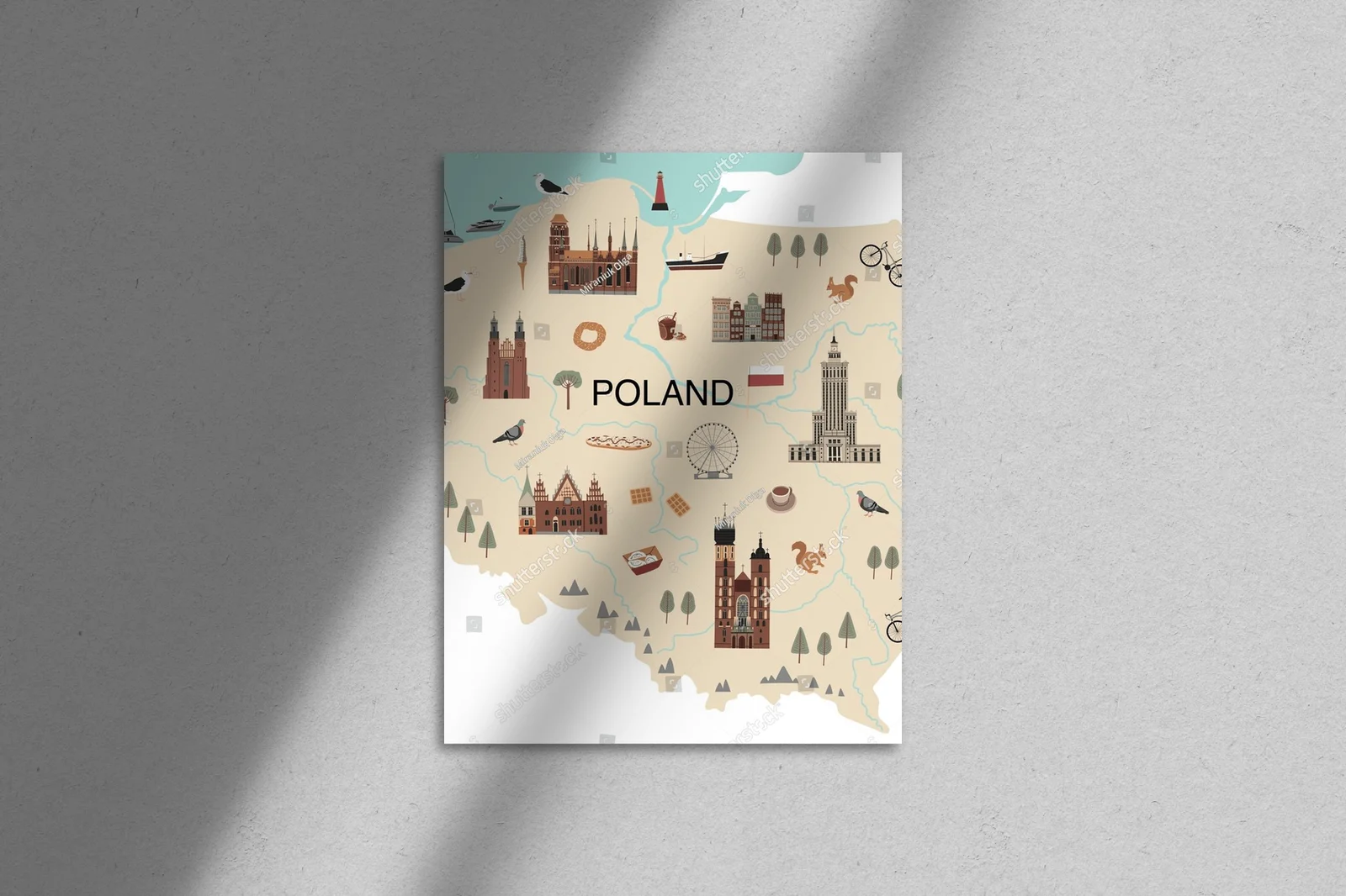 Ilustrowana mapa Polski pełna radości i kolorów