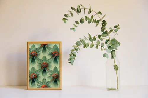 Fantazyjny motyw florystyczny w eleganckiej tonacji