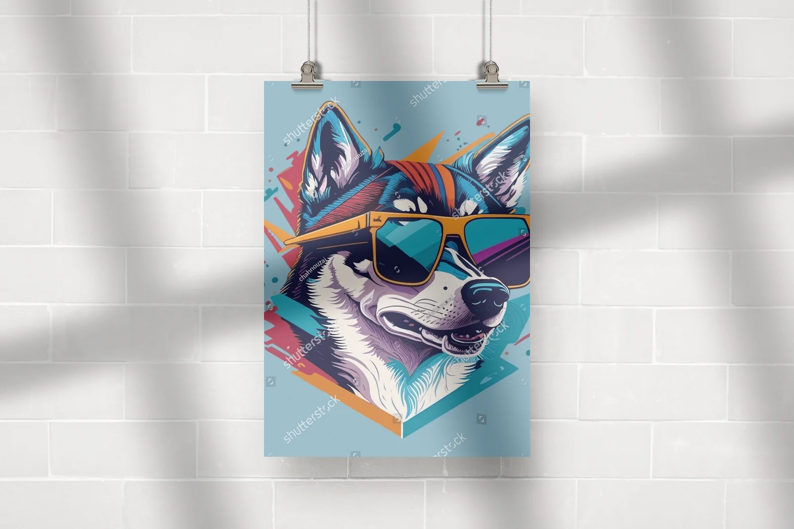 Stylowy husky w odcieniach turkusu