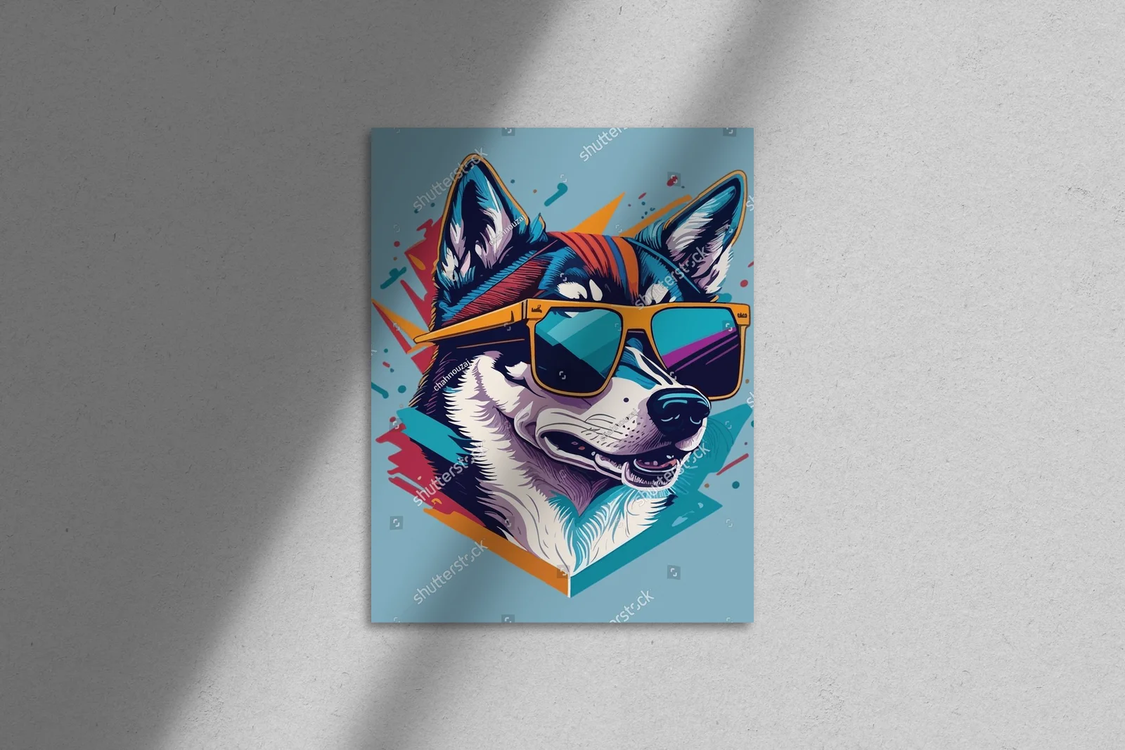 Stylowy husky w odcieniach turkusu