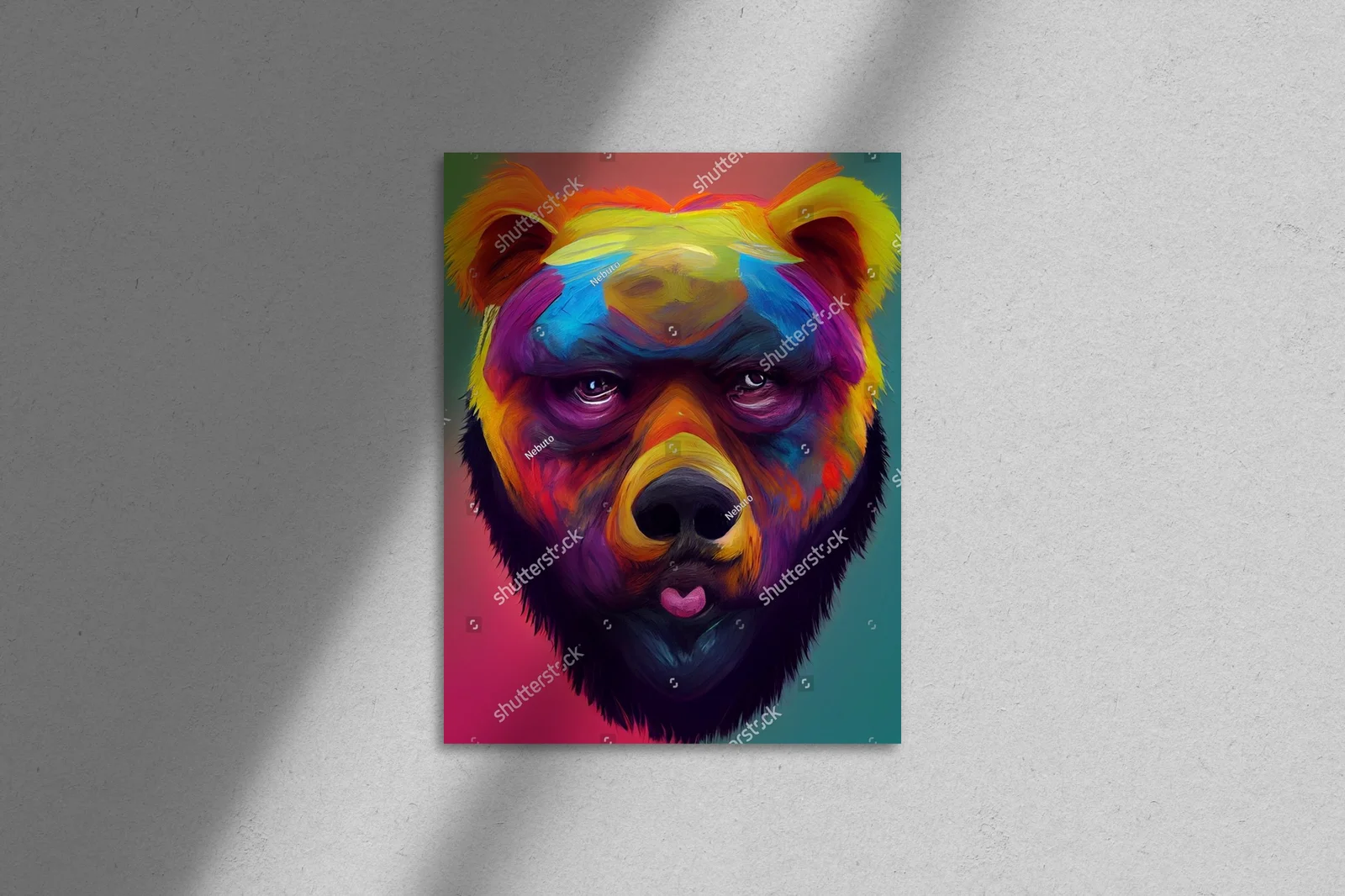 Kolorowy portret niedźwiedzia w nowoczesnym stylu