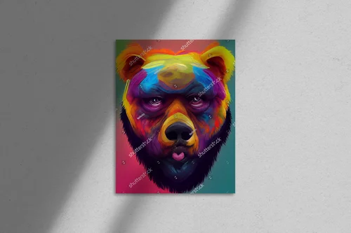 Kolorowy portret niedźwiedzia w nowoczesnym stylu