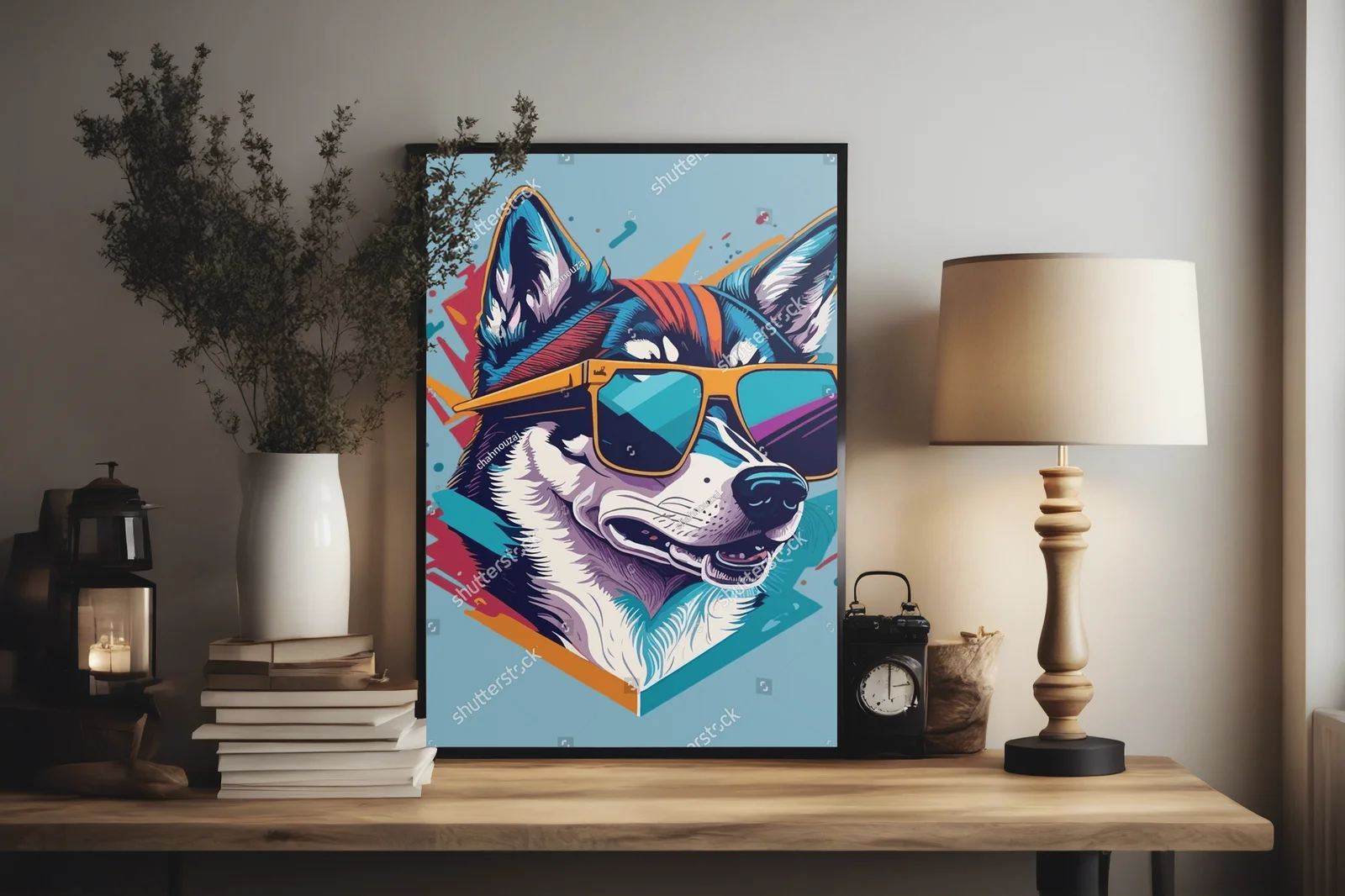 Stylowy husky w odcieniach turkusu