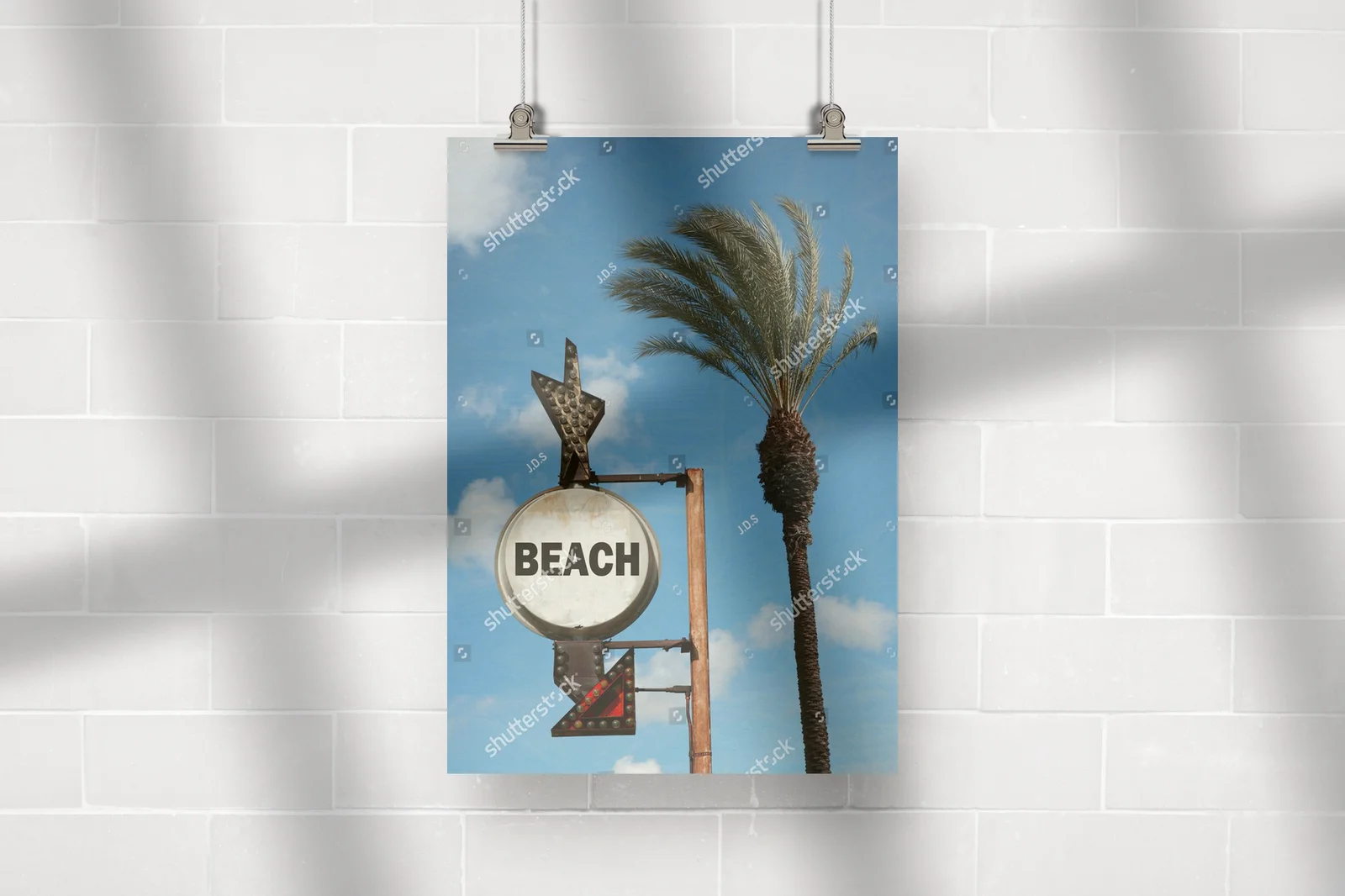Nostalgiczne znaki plażowe w morskiej tonacji