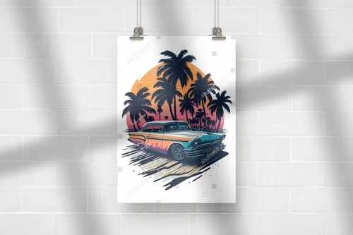 Retro w stylu vintage na letniej plaży