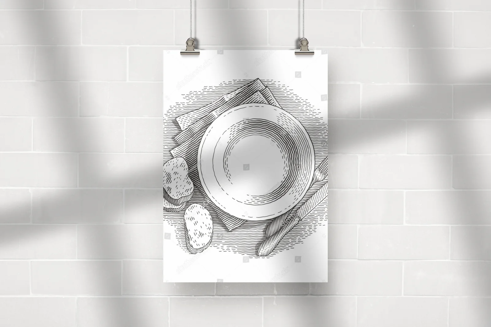 Eleganckie, ręcznie rysowane ilustracje na talerzu