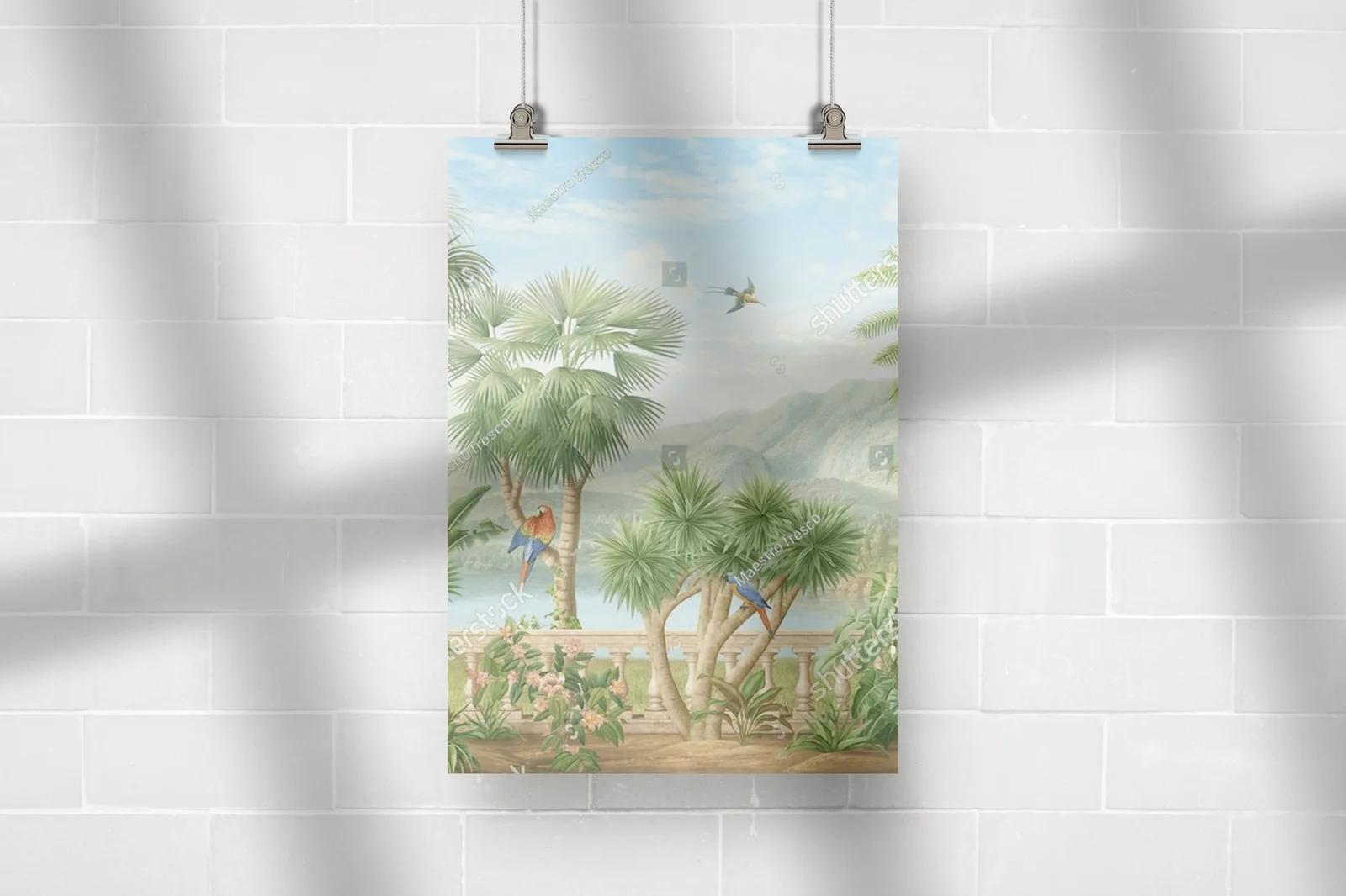 Rajskie tropiki – mural górskiego krajobrazu
