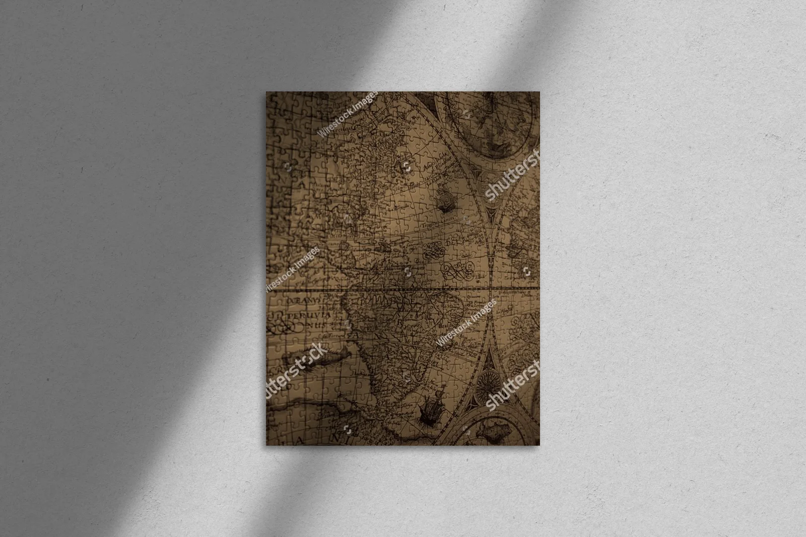 Zanurzenie w vintage: puzzle mapy świata