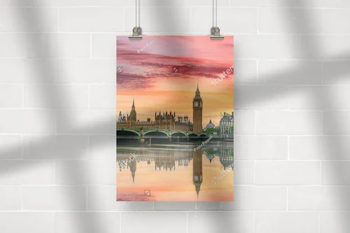 Wschód słońca nad Big Benem i Westminster Bridge