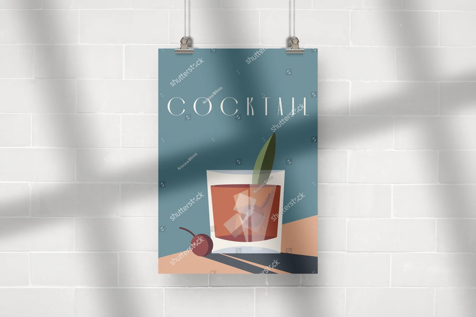 Retro kompozycja z motywem koktajli w unikalnych barwach