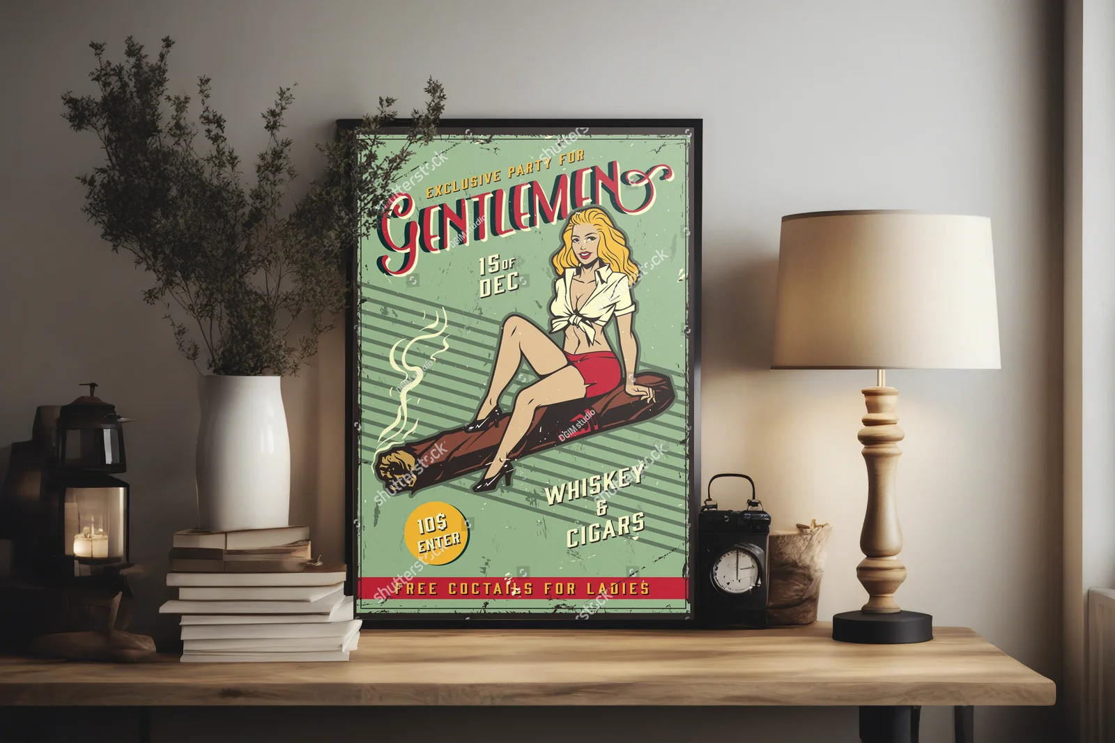Vintage kolorowa kompozycja z mężczyzną i damą