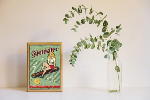 Vintage kolorowa kompozycja z mężczyzną i damą