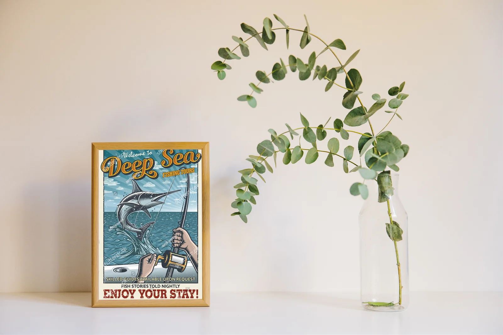 Wodne przygody: vintage plakat z rybami