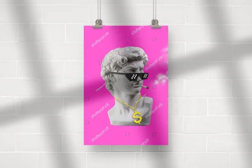 Funky stylizacja Davida w pikselowych okularach