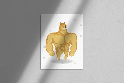 Uroczy Shiba Inu w pastelowej kompozycji