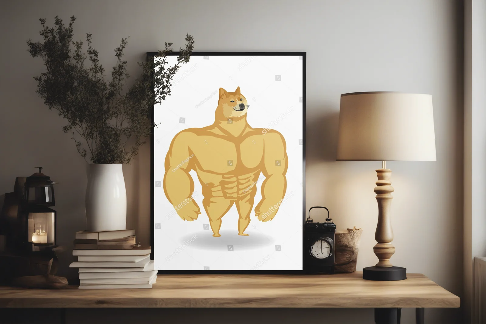 Uroczy Shiba Inu w pastelowej kompozycji