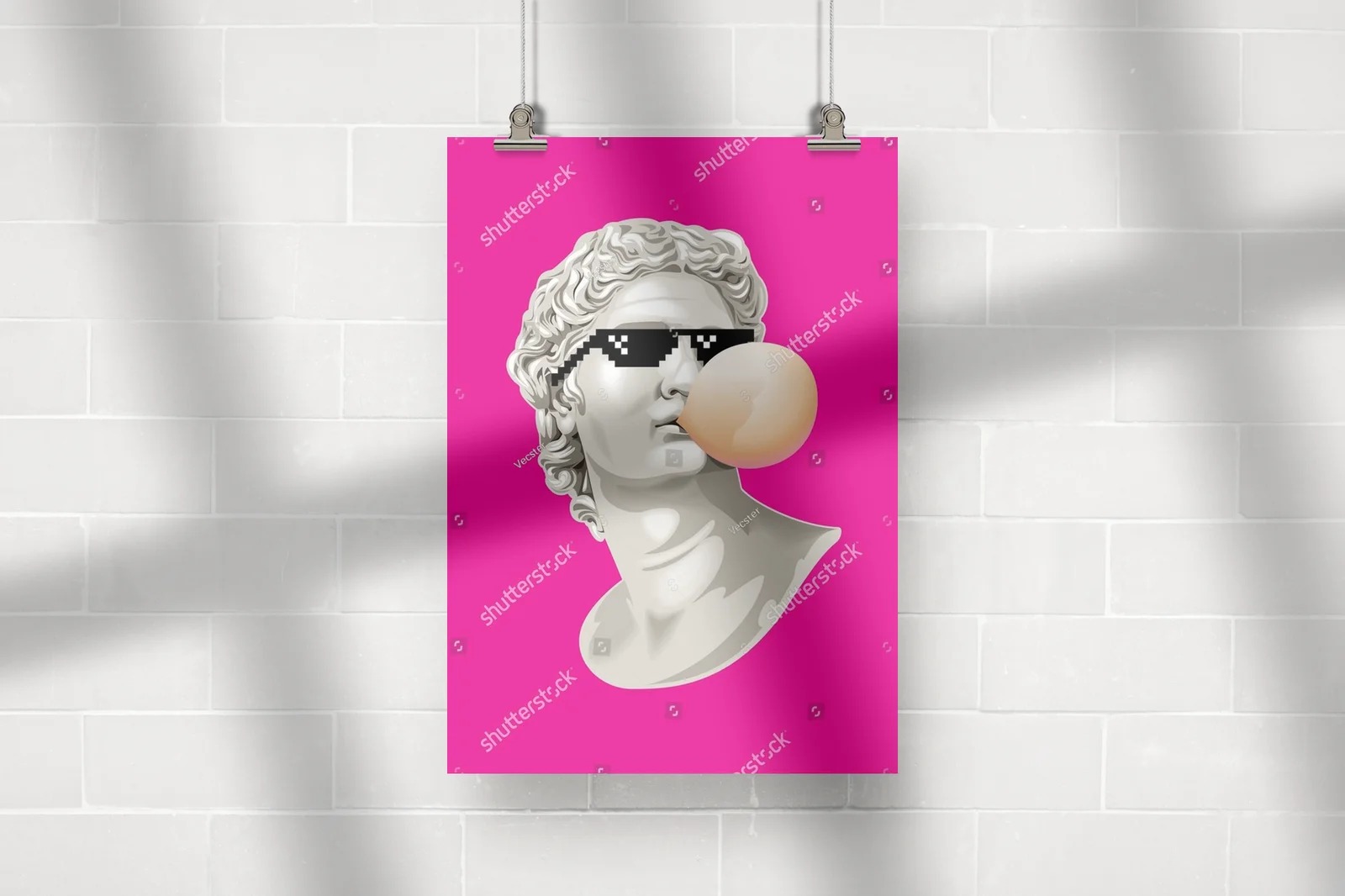 Antyczna figura w futurystycznych okularach