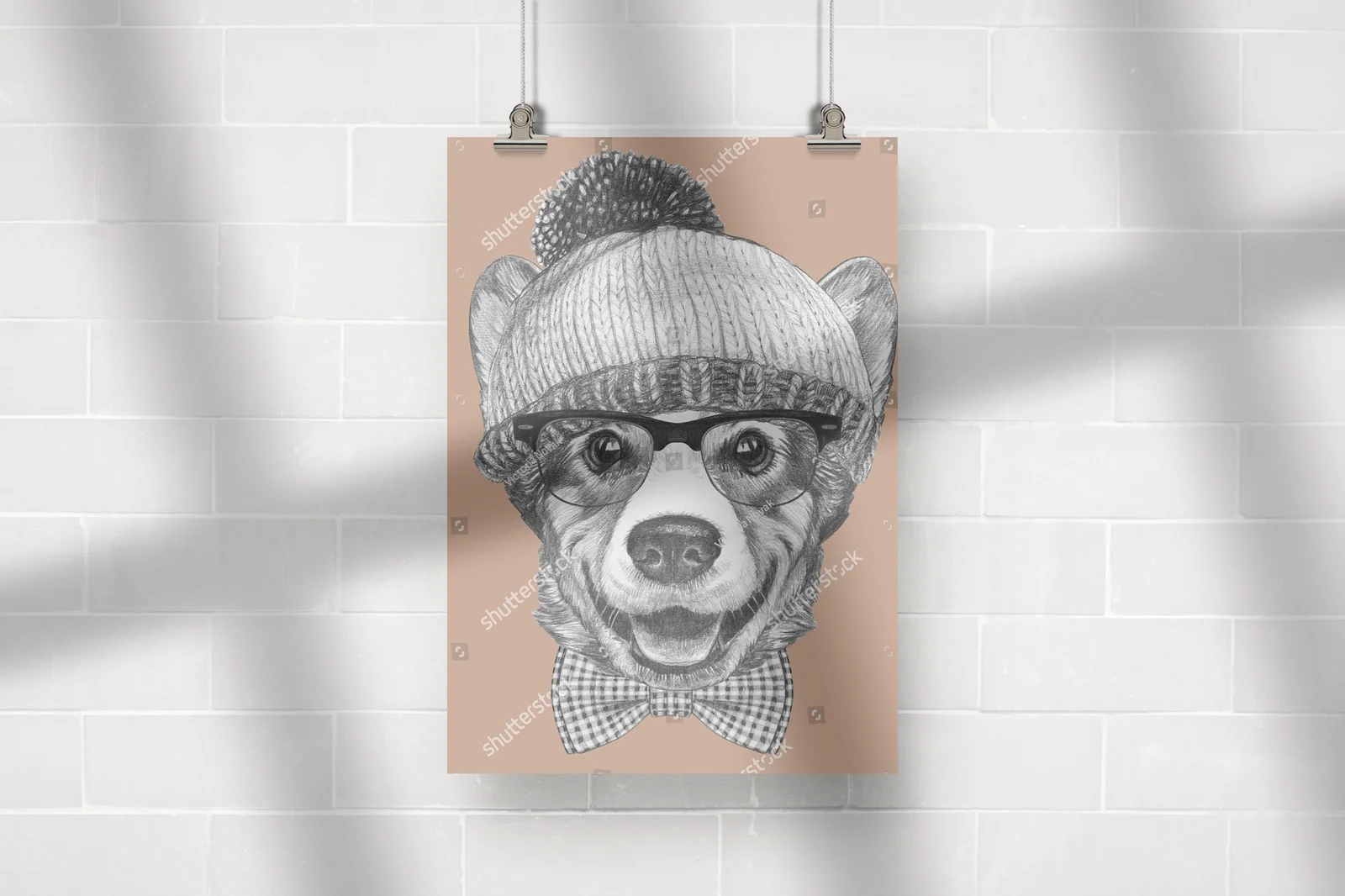 Retro styl hipsterskiego psa w modnych akcesoriach