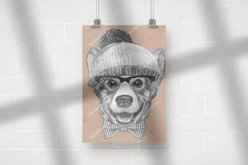 Retro styl hipsterskiego psa w modnych akcesoriach