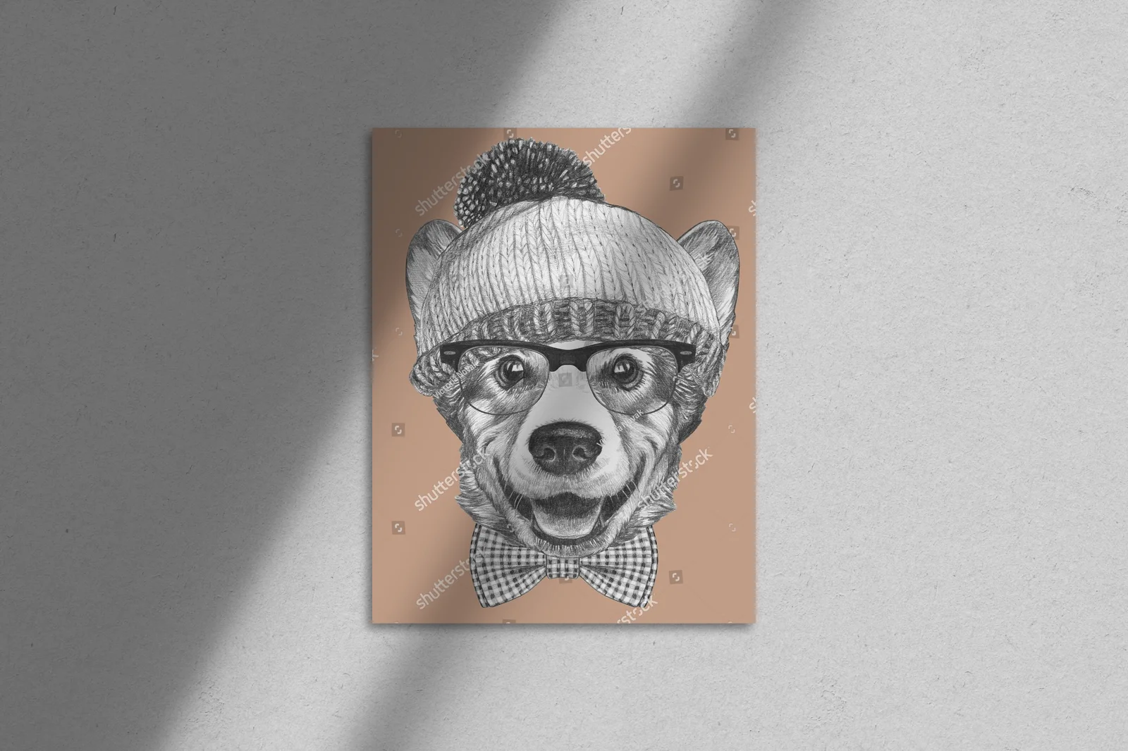 Retro styl hipsterskiego psa w modnych akcesoriach