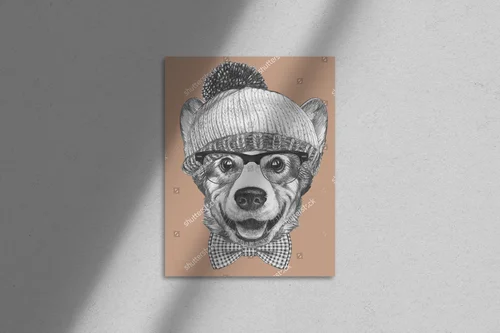 Retro styl hipsterskiego psa w modnych akcesoriach