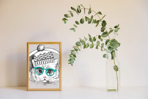 Uroczy portret kota z hipsterskim akcentem