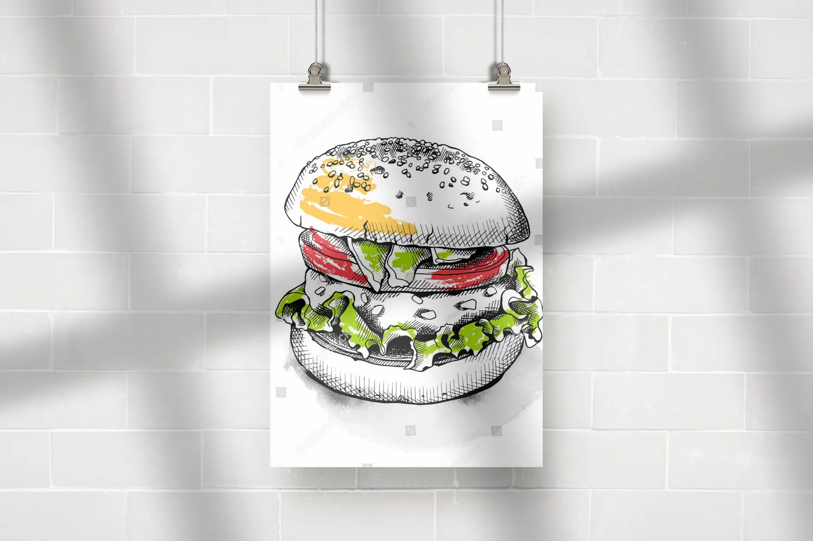 Apetyczny burger w białej, vintage aranżacji