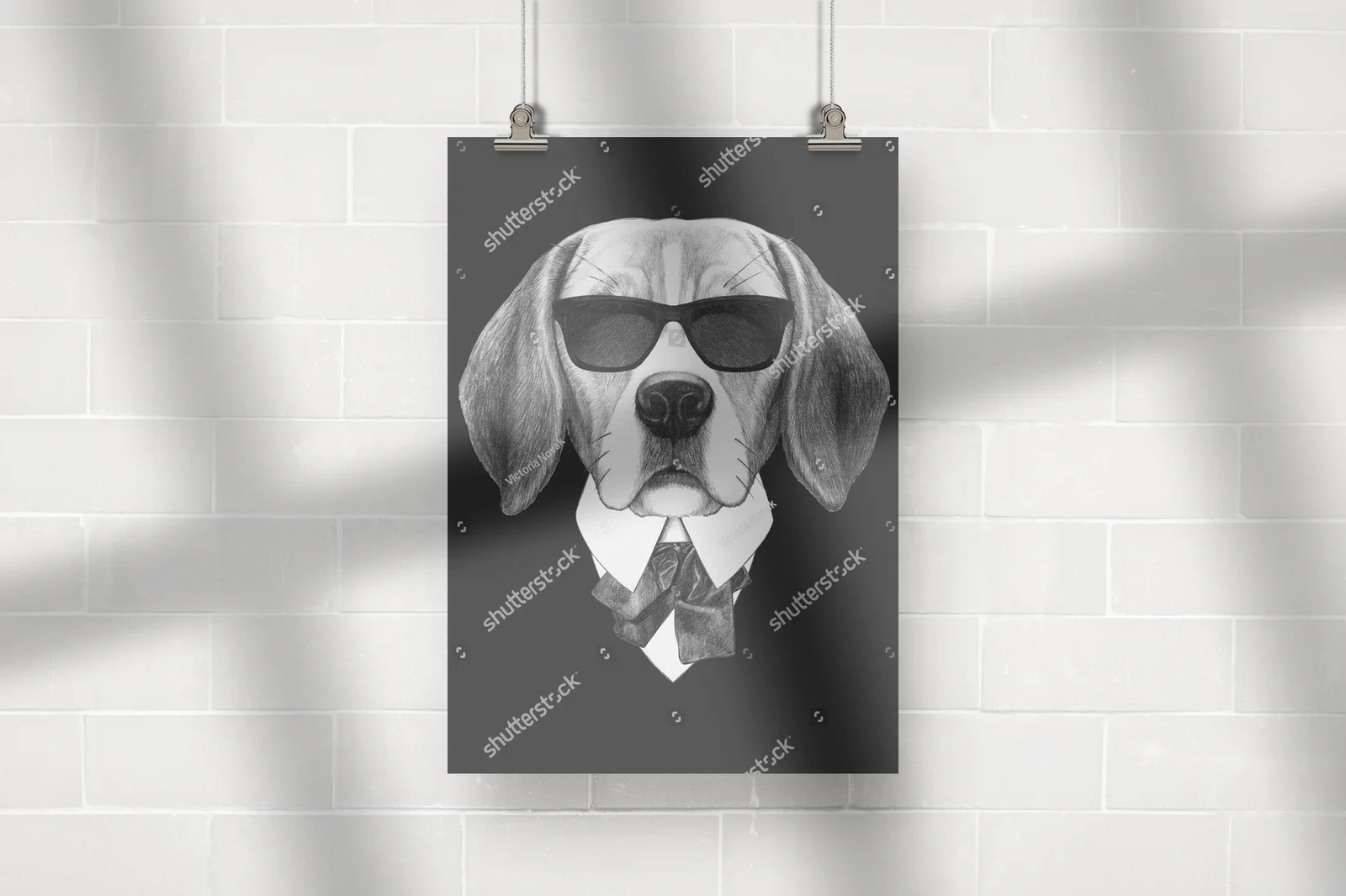 Elegancki Beagle w retro stylizacji