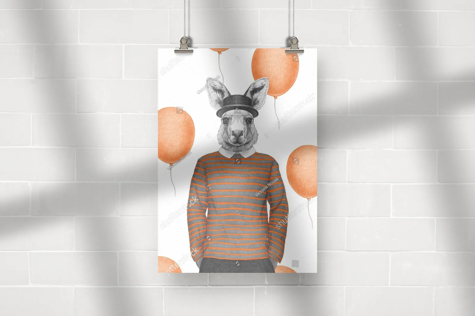 Stylowy kangur w retro klimacie