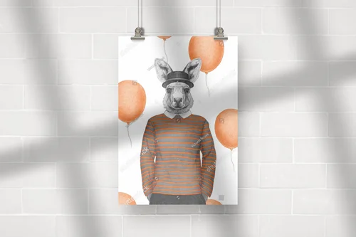 Stylowy kangur w retro klimacie