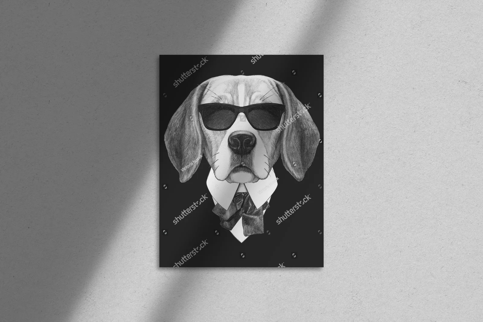 Elegancki Beagle w retro stylizacji