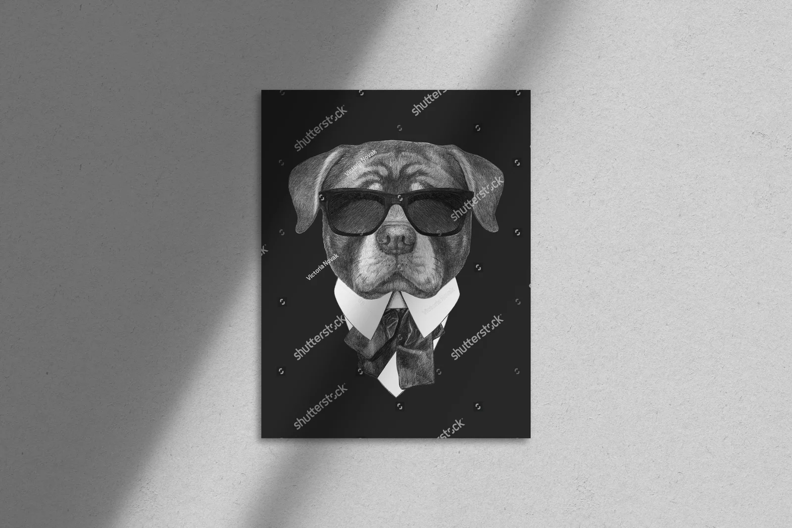 Elegancki Rottweiler w retro stylu