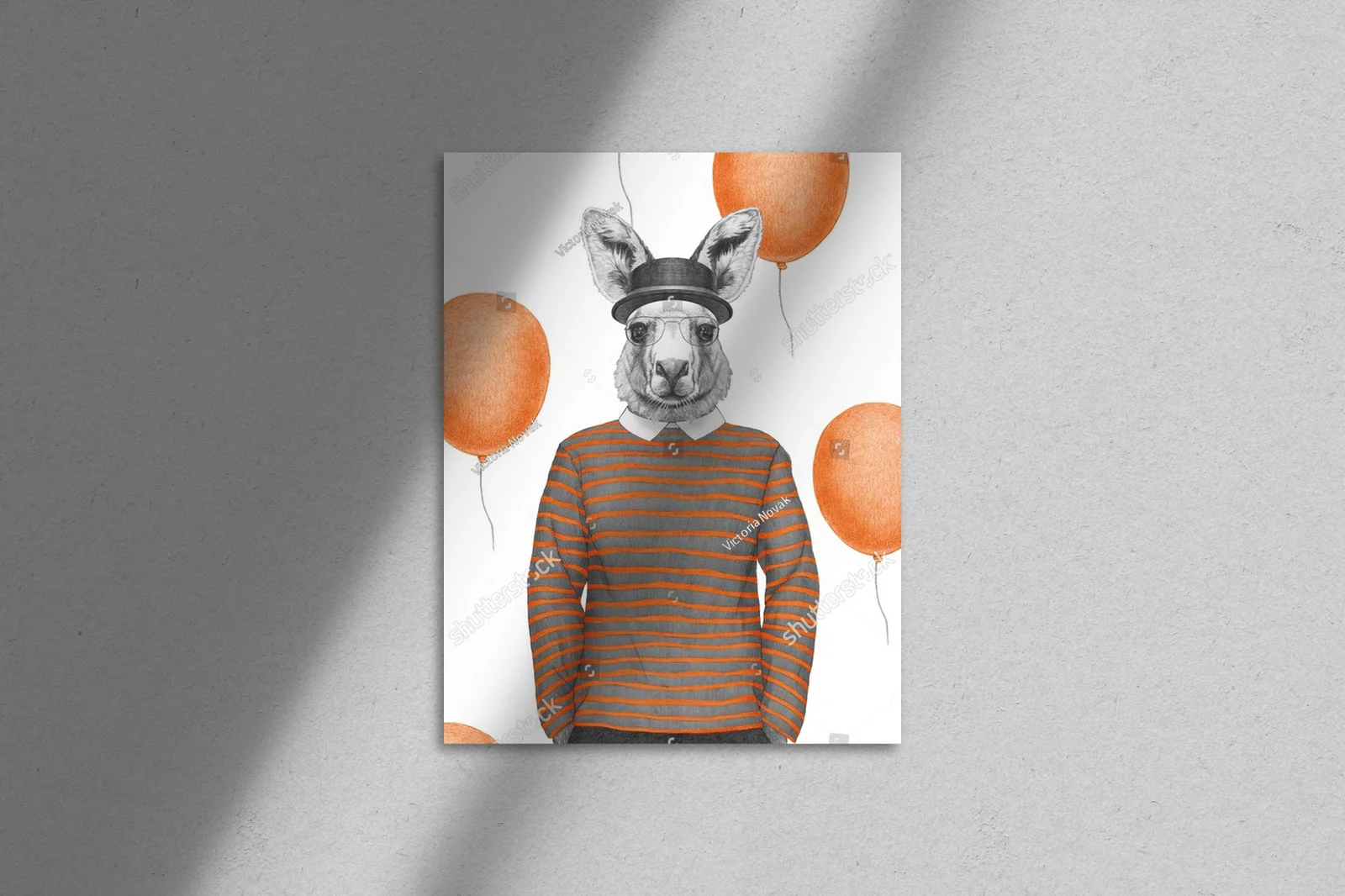 Stylowy kangur w retro klimacie