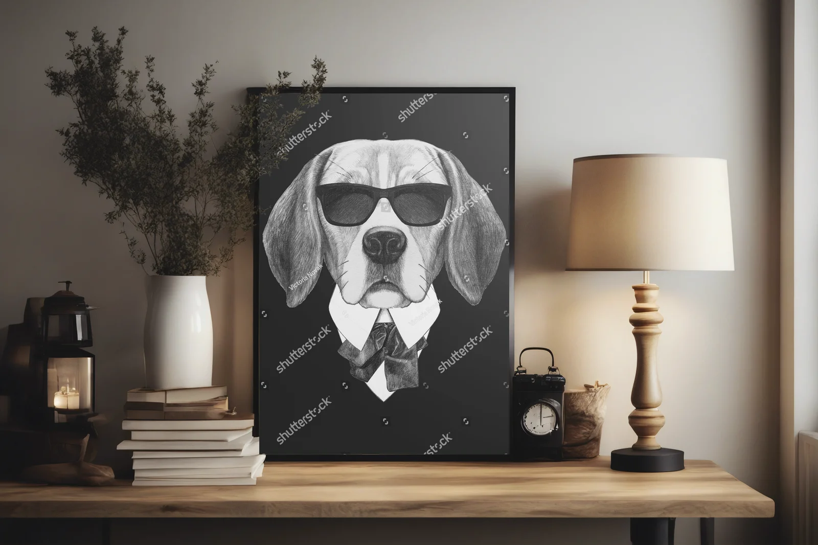 Elegancki Beagle w retro stylizacji