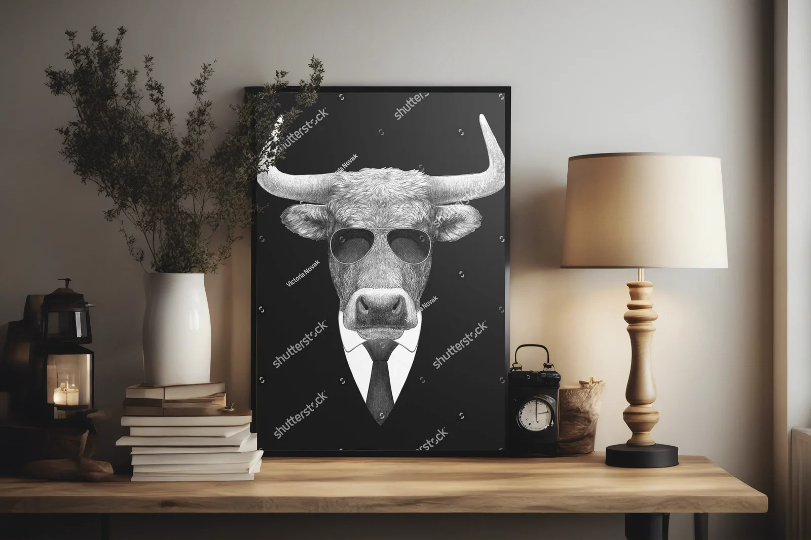 Elegancki byk w garniturze – ikona stylu
