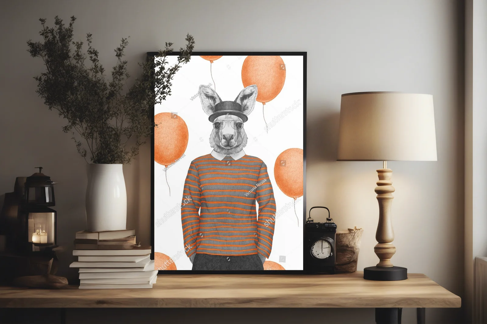 Stylowy kangur w retro klimacie
