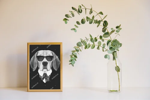 Elegancki Beagle w retro stylizacji