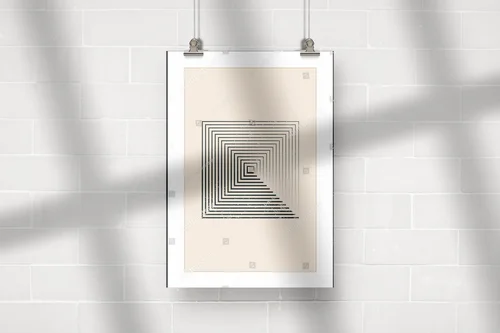 Geometria lat 20. w delikatnych, pastelowych tonach