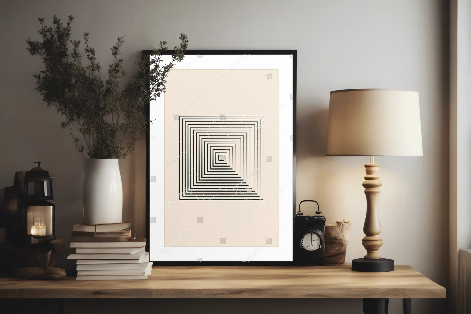 Geometria lat 20. w delikatnych, pastelowych tonach