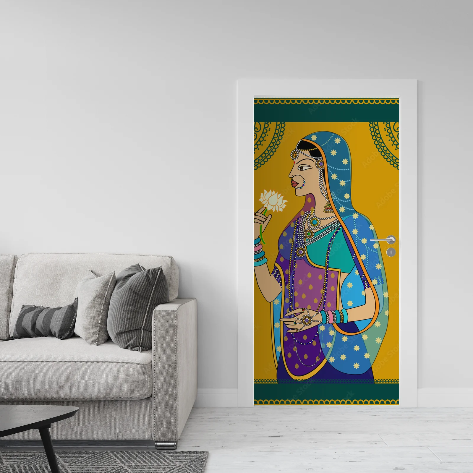 Portret Indyjskiej Królowej w stylu sennego ciemnego lasu