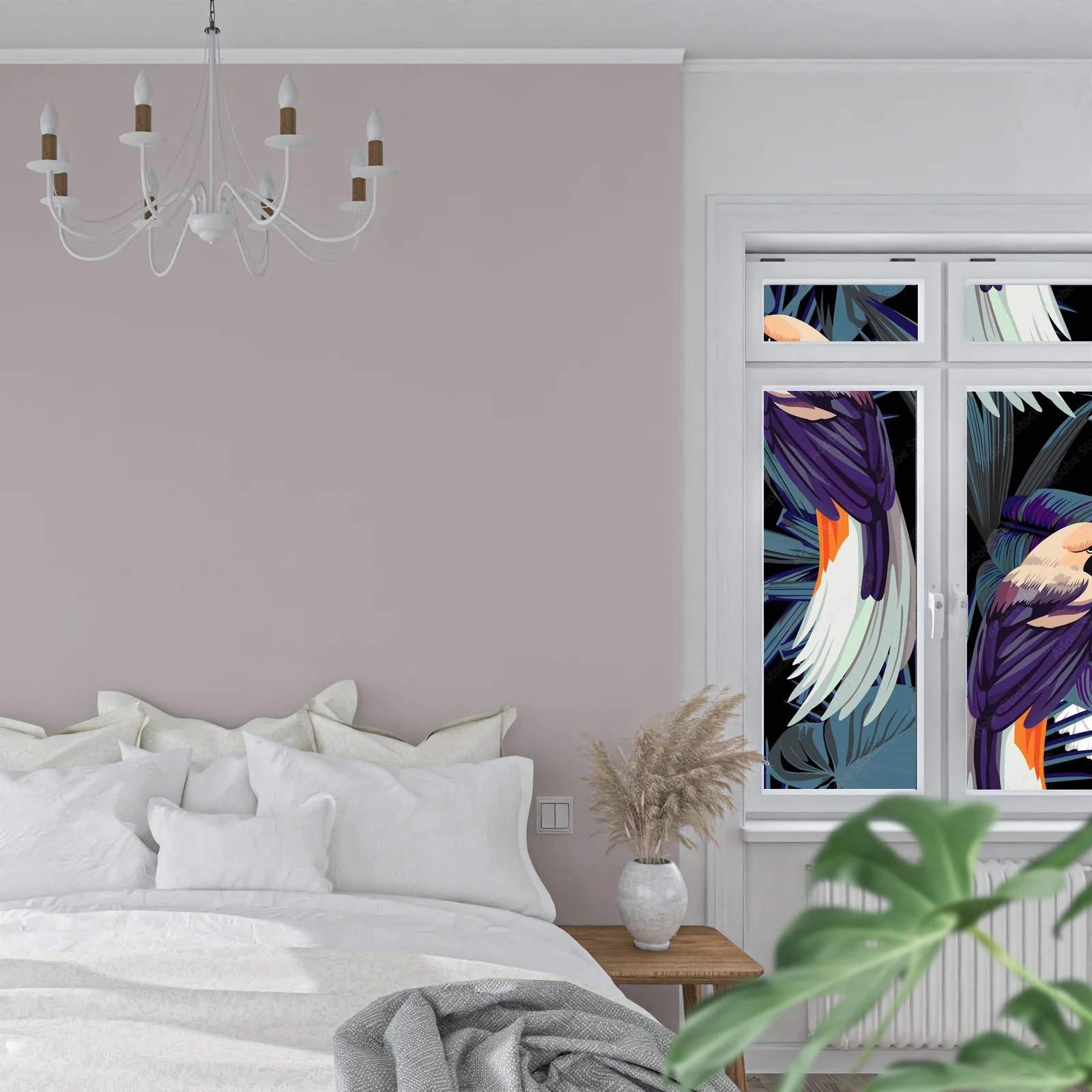 Ptaki i orchidee w nocnej dżungli