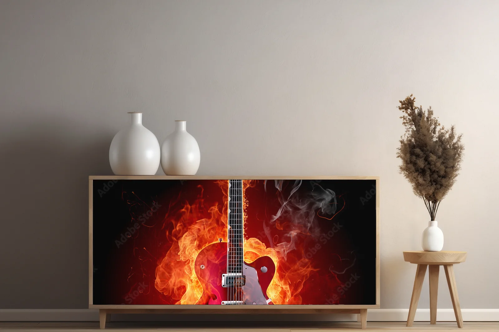 Ognista gitara: muzyczna energia w ciemnościach