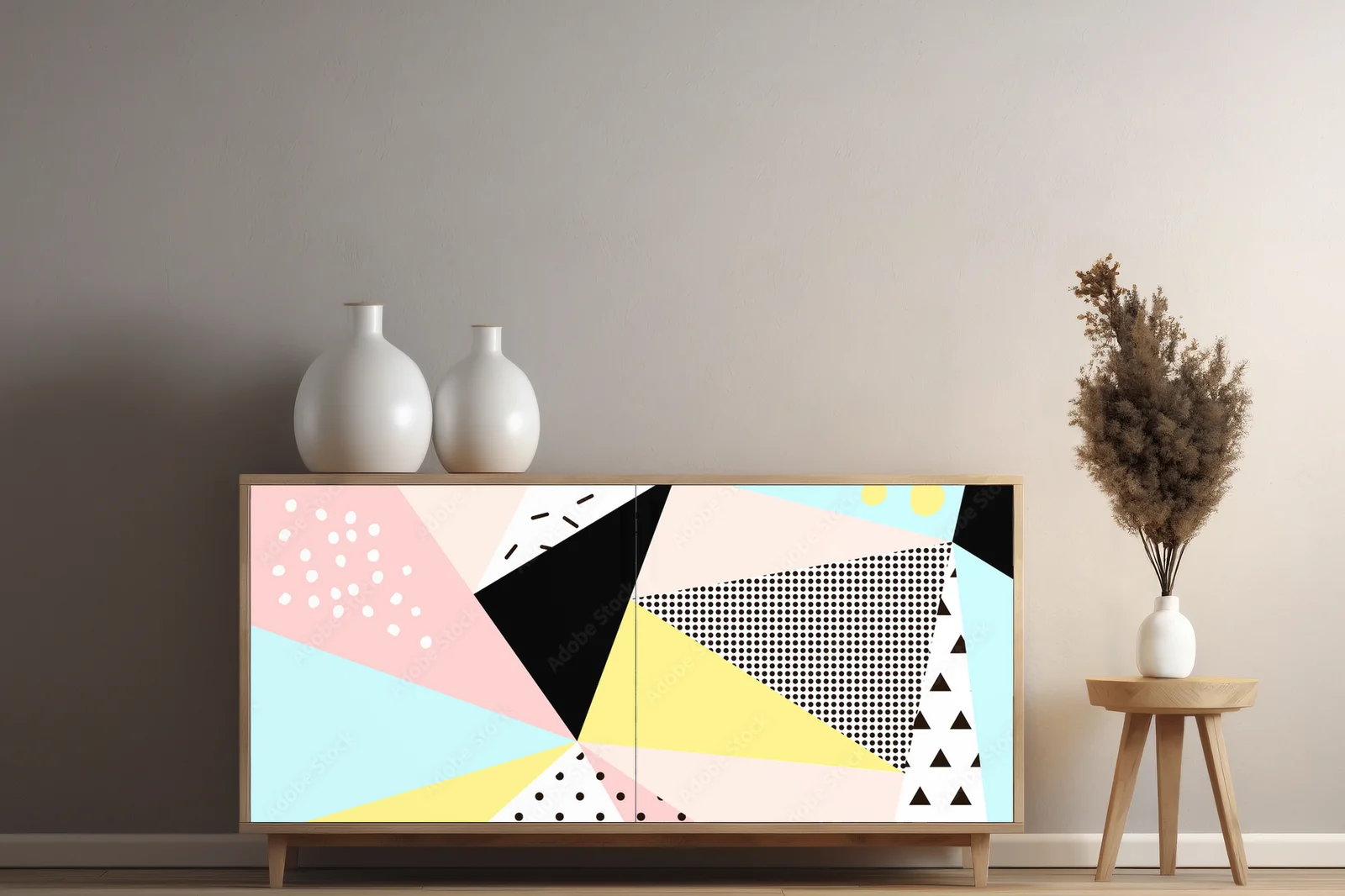Funky geometria w pastelowych odcieniach