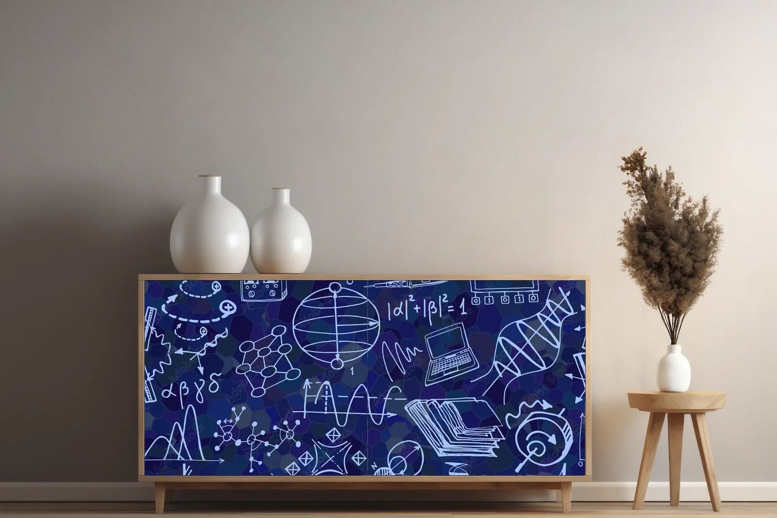 Niebieskie inspiracje naukowe w artystycznym stylu