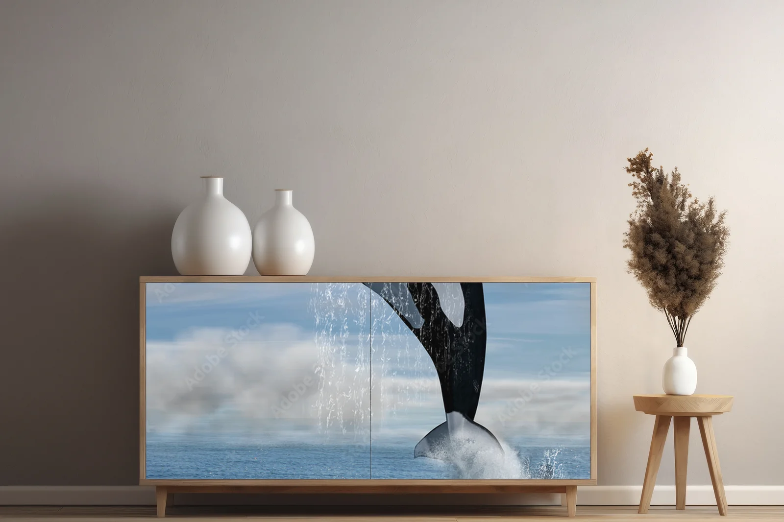 Elegancka dzikość oceanu w odcieniach głębokiej czerni