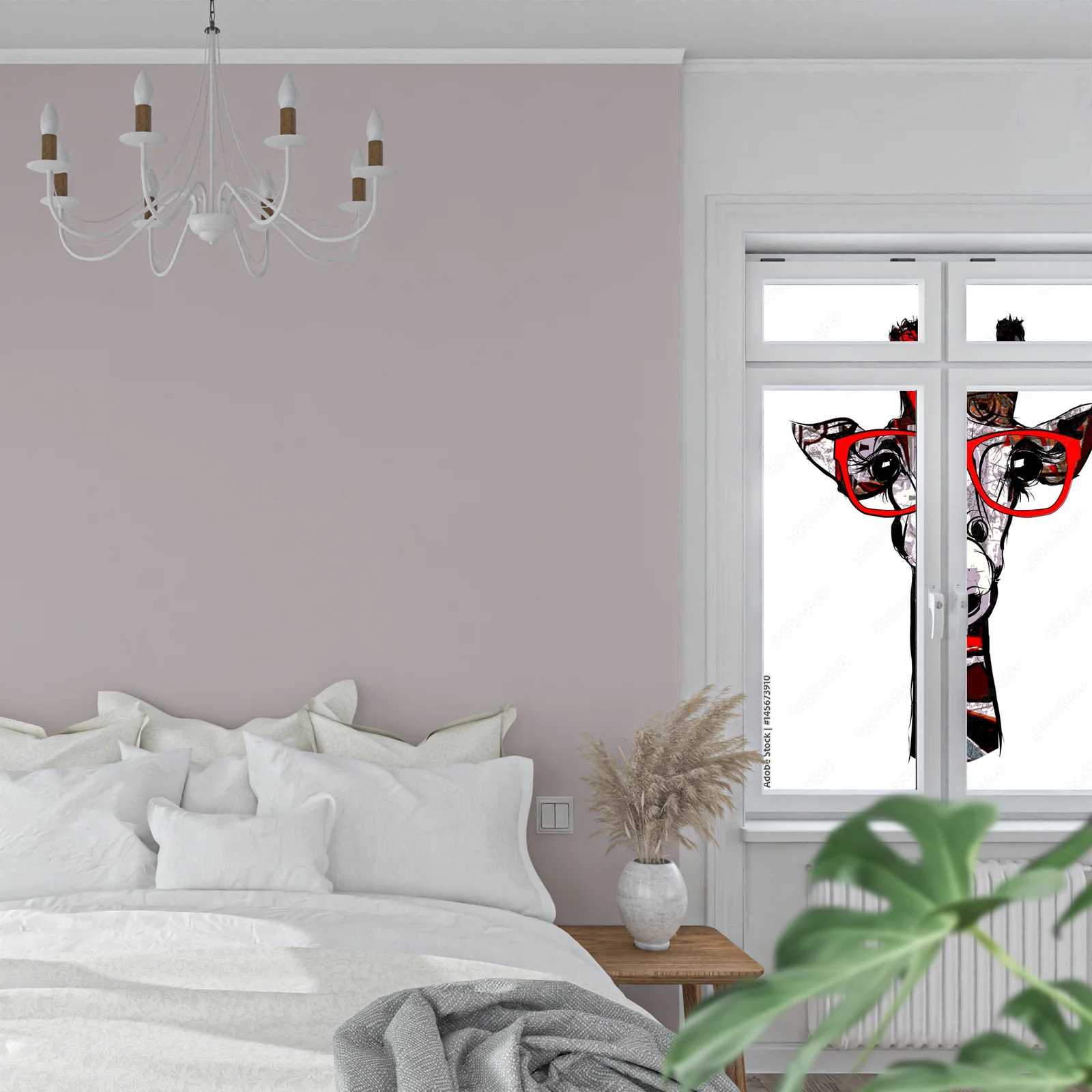 Stylowa giraffa w okularach przeciwsłonecznych