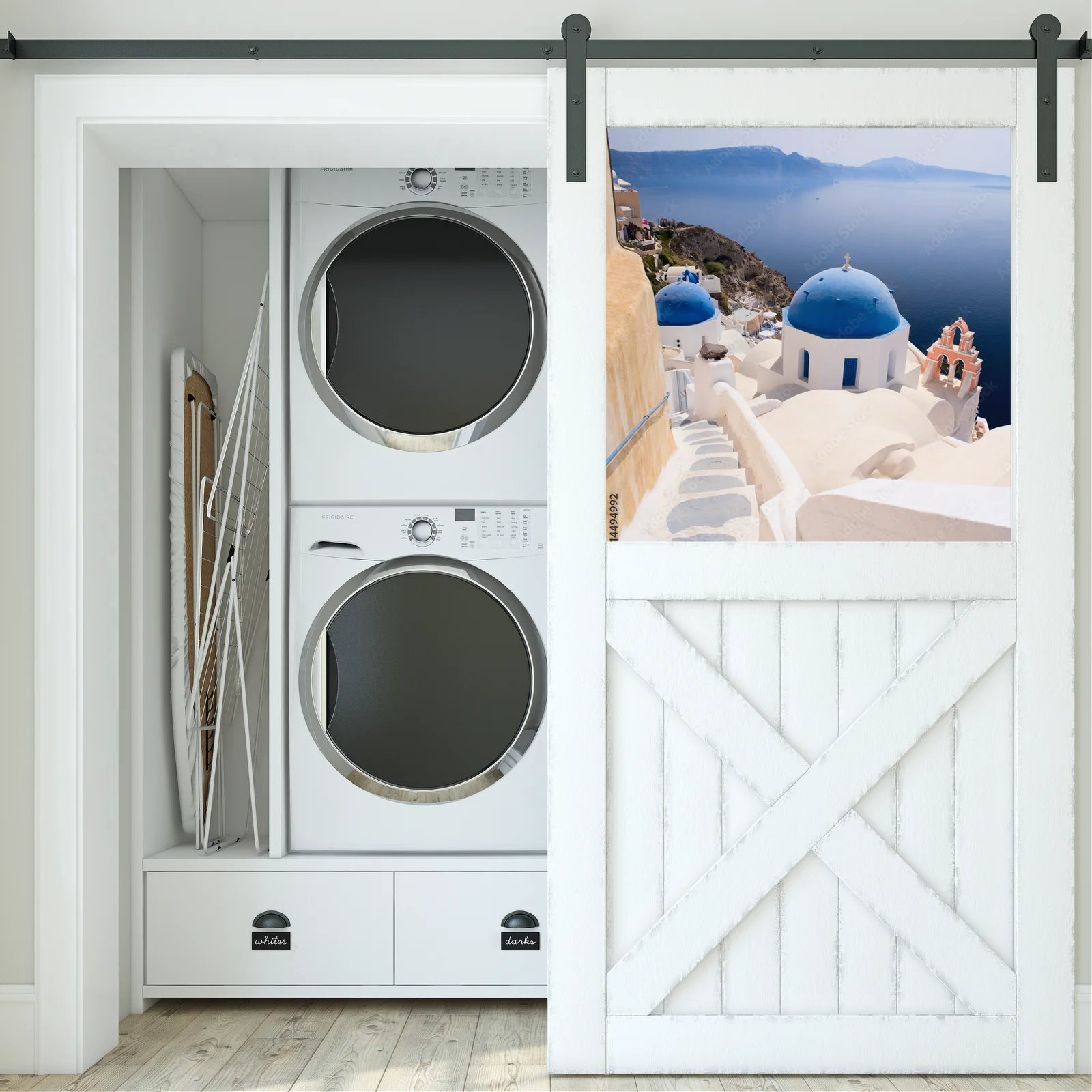 Radosne pastelowe widoki na Santorini
